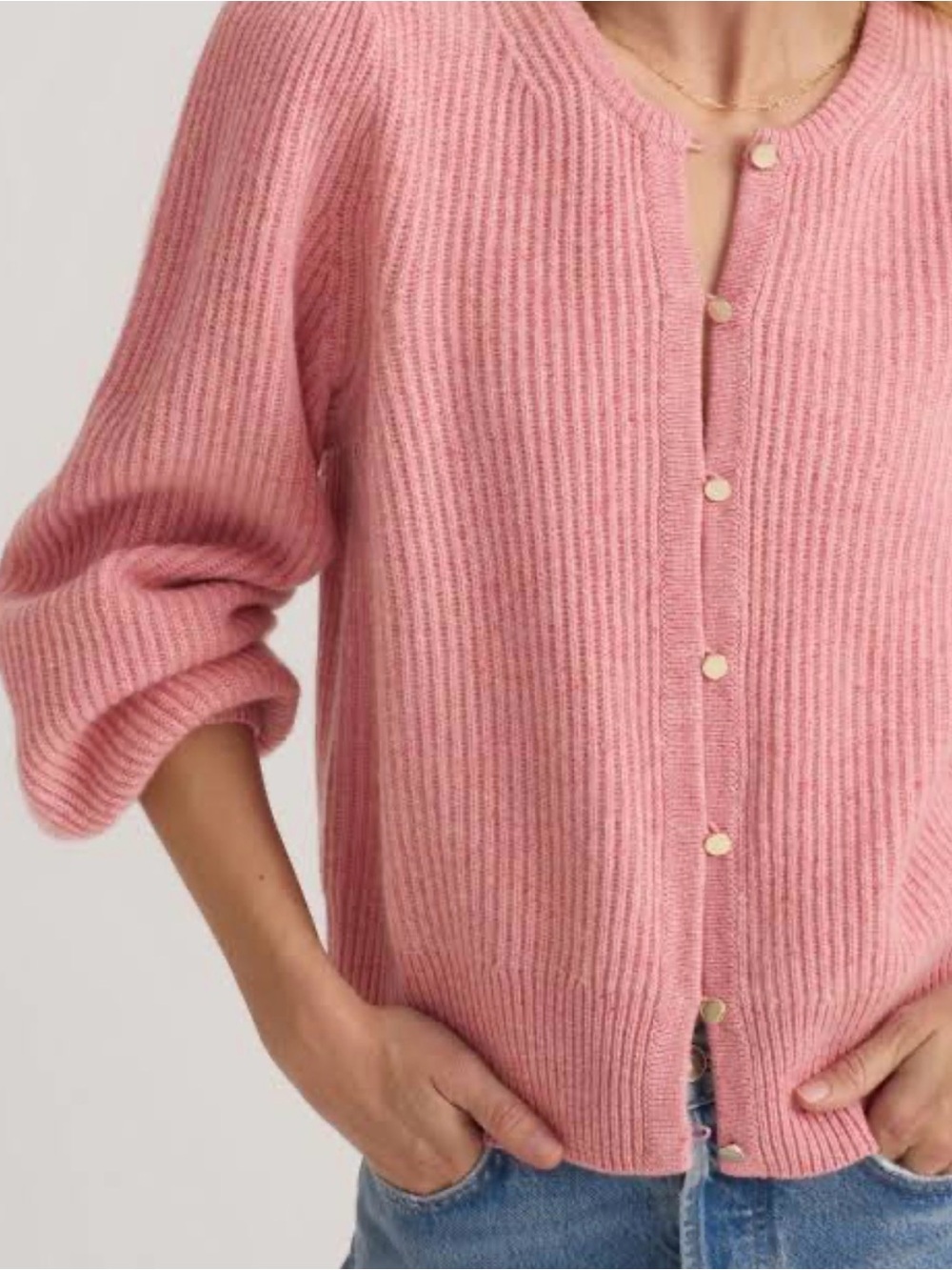 J.Crew Statement Button Cardigan Pink size medium - Picture 9 of 9